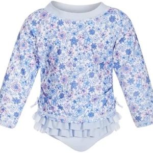 Light Blue floral print 2 Piece Swimsuit- 24 months